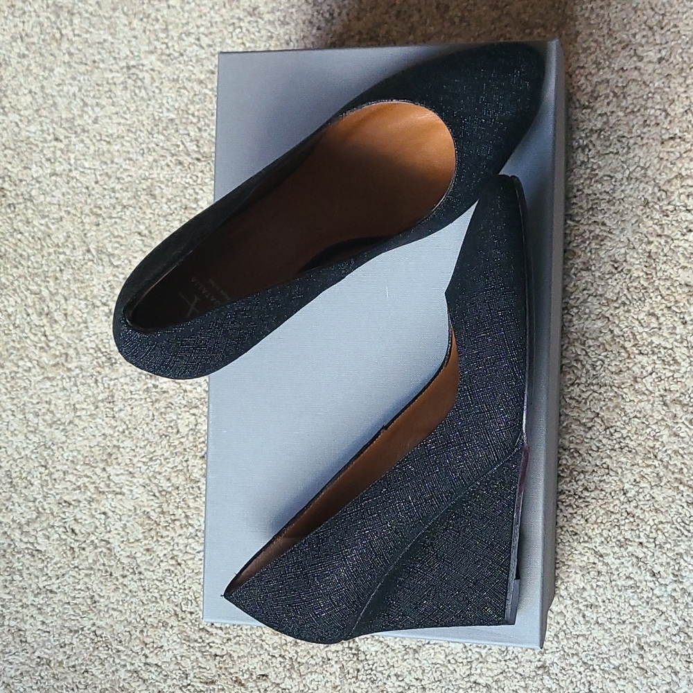 Aquatalia Zana Saffianino Suede Wedge Heel Weatherproof - Picture 2 of 11